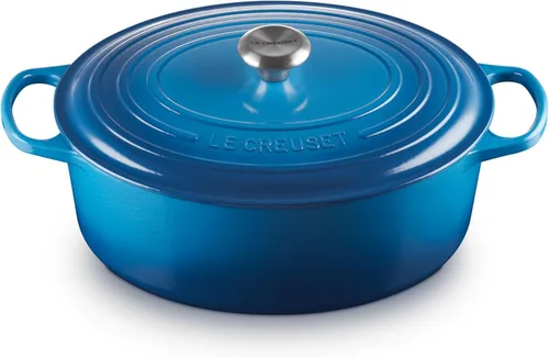 Miniatura 22 de Le Creuset Horno holandés ovalado Signature de hierro fundido esmaltado, 2.75 cuartos de galón., Blanco