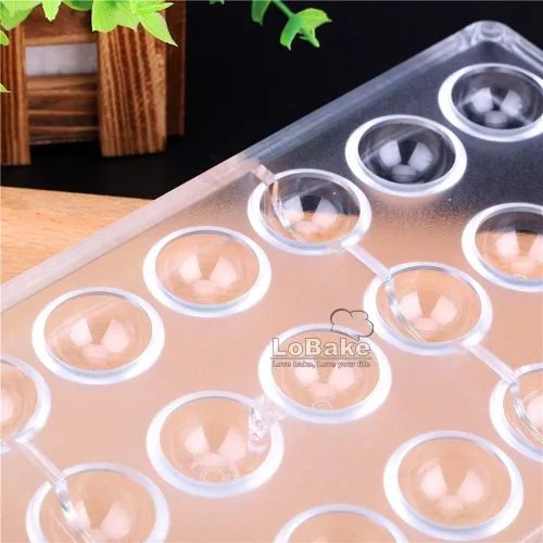 Miniatura 5 de 24 cavidades 0.9 in de diámetro forma de media bola policarbonato PC chocolate molde estrellado heven dulces haciendo moldes DIY suministros