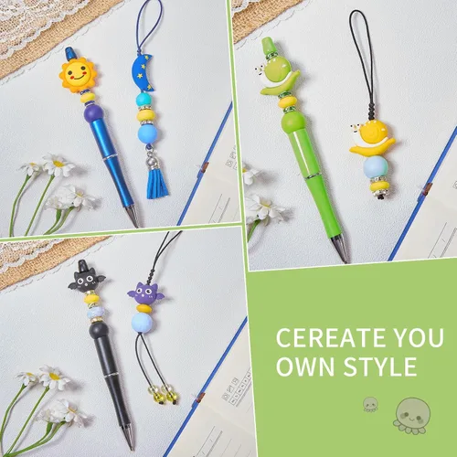Miniatura 7 de 12 cuentas de silicona 3D Sun para hacer llaveros focales a granel, estrellas y luna, cuentas focales para bolígrafos, cordones, pulseras, joyas