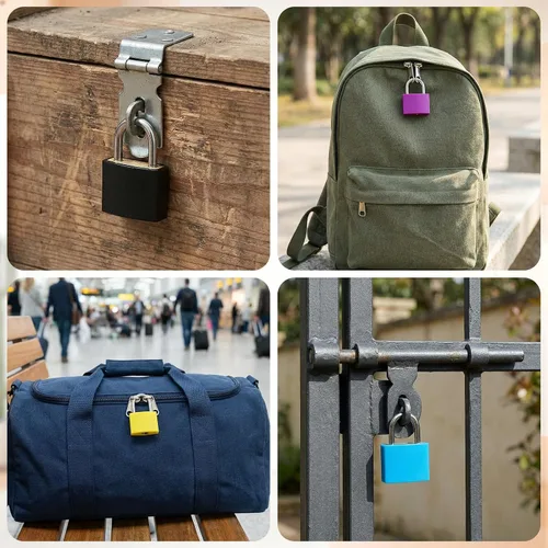 Miniatura 7 de 10 cerraduras de maleta con llaves, cerraduras de equipaje pequeñas con llaves, mini candado con llave para cajas, taquillas, bolsas de viaje