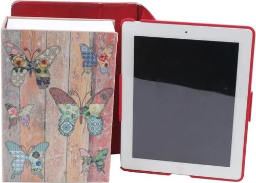 Miniatura 6 de Caja fuerte para libros de 9.5 x 6.3 x 2.3 pulgadas y 1.4 libras con cerradura de llave, caja fuerte oculta, mariposa de metal