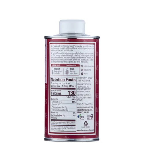 Miniatura 2 de La Tourangelle, Aceite de sésamo tostado, ideal para cocinar, añadir a fideos, salteado, verduras, vinagretas y adobos, 16.9 onzas líquidas