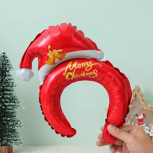 Miniatura 7 de Diadema de globo de Navidad, globo de papel de aluminio, diadema inflable de Navidad, globos inflables para decoración de fiestas temáticas