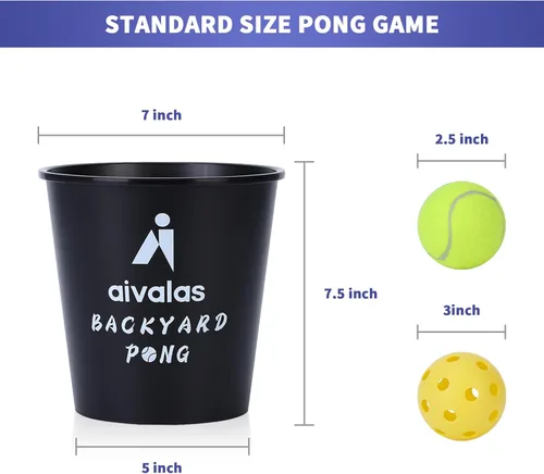 Miniatura 2 de Aivalas Yard Pong Outdoor Games, Giant Yard Games Set with 12 Buckets and Balls for Adults and Family, Toss Game Throwing Games for Beach, Camping