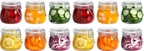 Miniatura 16 de ComSaf Recipientes de vidrio de 71 onzas con tapas herméticas de abrazadera (juego de 3), tarros grandes de fermentación y despensa de 2.1 L