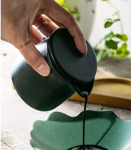 Miniatura 2 de Multi Sugar Bowl - Jarra de cerámica para crema, jarra de salsa con cuchara, 9 onzas
