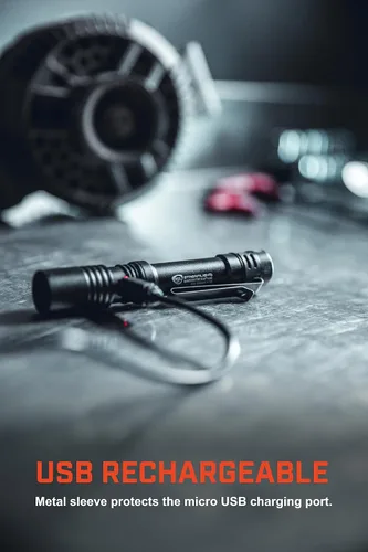 Miniatura 5 de Streamlight 66320 MacroStream USB - Linterna LED recargable de 500 lúmenes y 2000 candelas, compacta EDC con cable USB, color negro