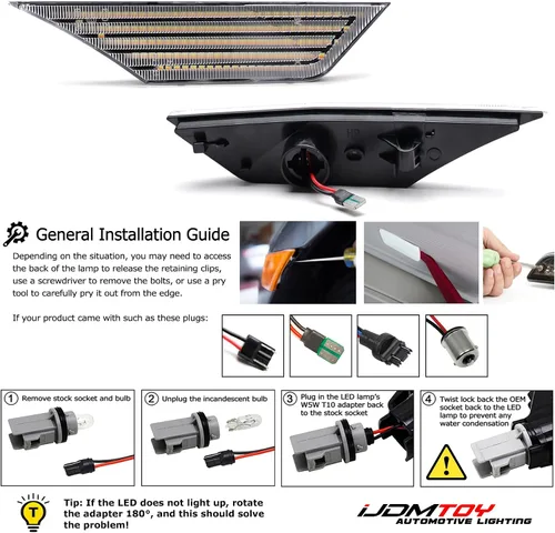 Miniatura 6 de iJDMTOY Kit de luz de marcador frontal LED blanco con lente transparente compatible con Honda Civic 2016-2021, alimentado por LED 90-SMD, reemplaza