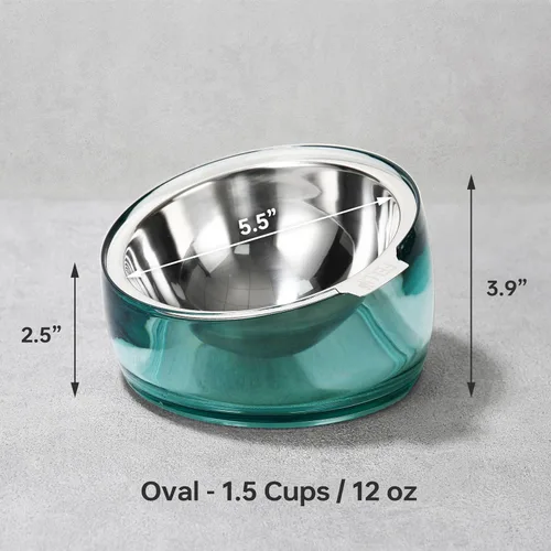 Miniatura 4 de Felli Oblik - Comederos elevados de acero inoxidable para perros pequeños de patas cortas, tazón de comida y agua, recipiente removible apto