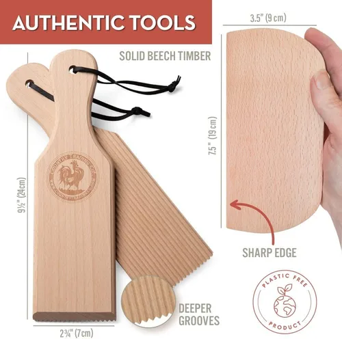 Miniatura 2 de Kit de tabla de ñoquis y paletas de mantequilla con libro de recetas Regalo de máquina de pasta para cocineros Sea un experto en batir