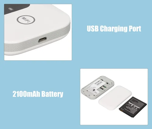 Miniatura 6 de Enrutador de red 4G, punto de acceso WiFi portátil con ranura para tarjeta SIM, router 4G de bolsillo de 150 Mbps para oficina al aire libre