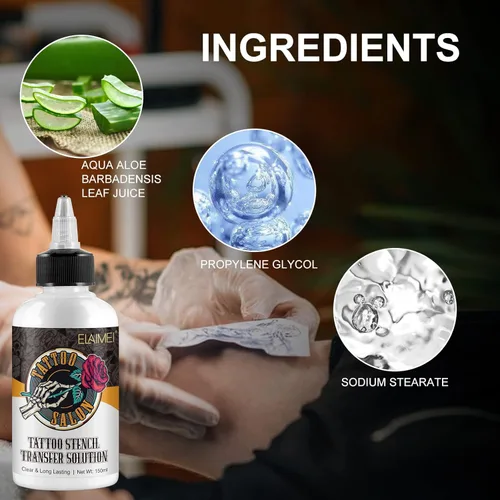 Miniatura 5 de Gel de transferencia de plantillas de tatuaje, crema mágica para plantillas, solución de aplicación de tatuaje para plantillas de máquinas de papel