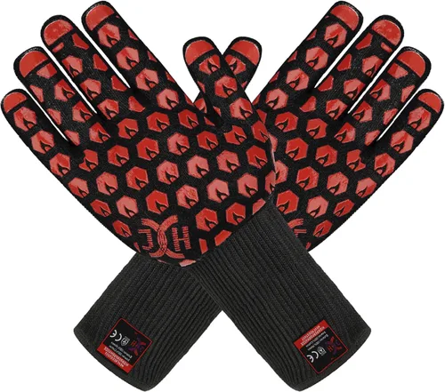 Miniatura 10 de J H Guante de horno resistente al calor: certificado EN407 932 °F, 2 capas de revestimiento de silicona, guantes de horno para cocinar, cocina