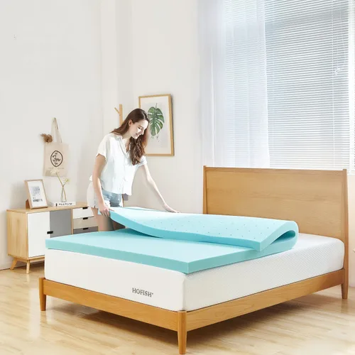 Miniatura 4 de Cubrecolchón suave y cómodo de espuma viscoelástica (3 pulgadas de grosor) y protector de colchón lavable y extraíble, de HOFISH, Memory Foam