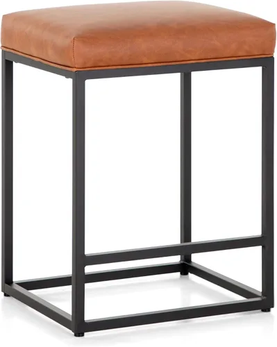 Miniatura 3 de MAISON ARTS Taburete de bar de altura de mostrador para encimera de cocina, taburete industrial sin espalda de 24 pulgadas, taburete de bar tapizado