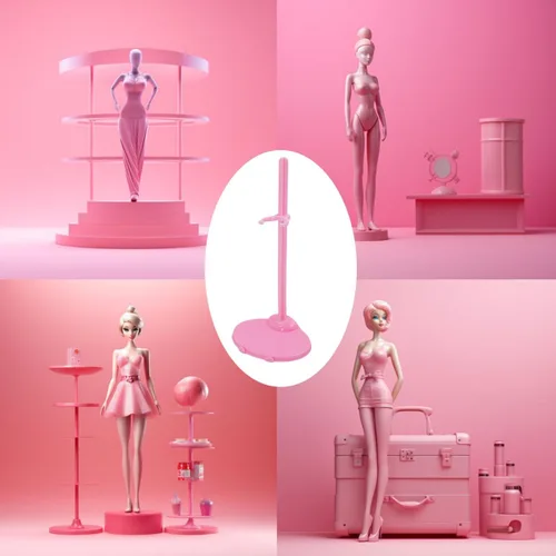 Miniatura 4 de 10 soportes acrílicos para muñecas, soportes de exhibición de muñecas con clip ajustable para la cintura, soporte para muñecas de 11 a 13 pulgadas