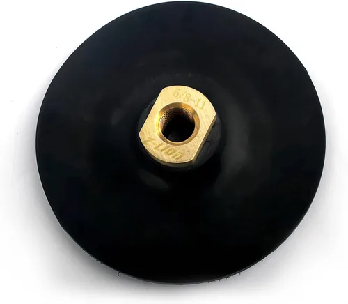 Almohadilla de respaldo de goma de 5 ", almohadillas de respaldo negras, soporte de gancho y bucle 5/8-11 rosca para amoladora angular, 1 unidad