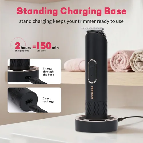 Miniatura 5 de PRITECH Recortadora de pelo Pubic para mujer, recortadora de bikini recargable para mujer, cabello púbico, uso húmedo y seco, afeitadora eléctrica