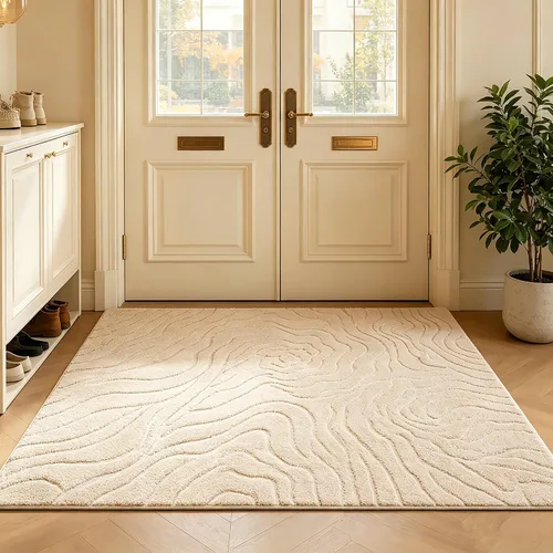 Miniatura 26 de UKELER Tapete antideslizante para puerta, alfombras de acento modernas para entrada, estilo romántico campestre americano, alfombras de algodón