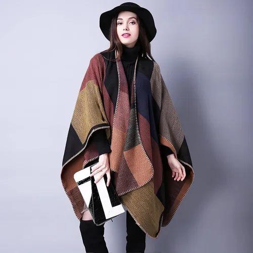 Miniatura 70 de Poncho chal para mujer, suéteres suaves y cálidos para mujer, parte delantera abierta, poncho de viaje para otoño, invierno y primavera
