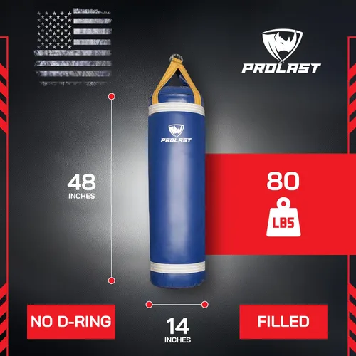Miniatura 4 de 4 ft 80lb Heavy Boxing Punching Bag, Muay Thai, MMA, Strength Training Equipment, Hanging Azul y amarillo