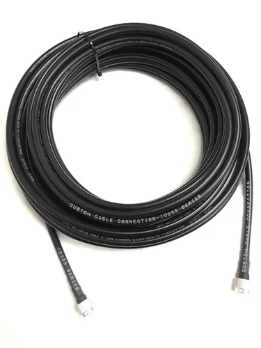 Miniatura 2 de Custom Cable Connection Cable de antena coaxial de baja pérdida de 10 pies N macho a N macho LMR400 veces para microondas de 50 ohmios