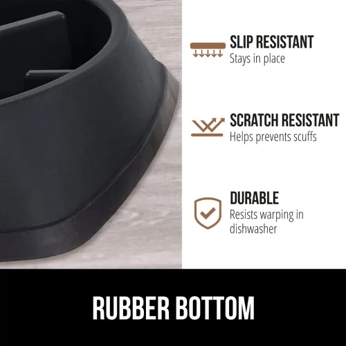 Miniatura 4 de GORILLA GRIP Cuencos para perros de alimentación lenta pendiente de patente, juguete interactivo de rompecabezas de 4 tazas para entrenamiento