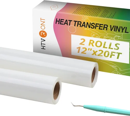 Miniatura 62 de HTVRONT Rollo de vinilo HTV negro, 10 pulgadas x 6 pies, transferencia de calor 3D para camisetas, Cricut y Cameo, fácil de cortar, desmalezar