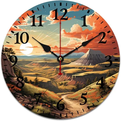 Miniatura 11 de Reloj de pared retro vintage de 16 pulgadas, estilo francés, estilo toscano y estilo vintage, funciona con pilas, con movimiento de cuarzo, números