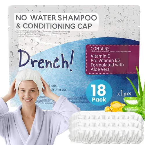 Miniatura 10 de Drench - Cápsulas de champú sin enjuague - Tapa de champú y acondicionador sin agua - Cápsulas de lavado de cabello seco para ancianos o postrados