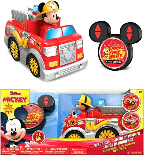 Miniatura 2 de Disney Junior Mickey - Camión de bomberos con control remoto de función completa de 5.5 pulgadas, vehículo R/C, niños a partir de 3 años