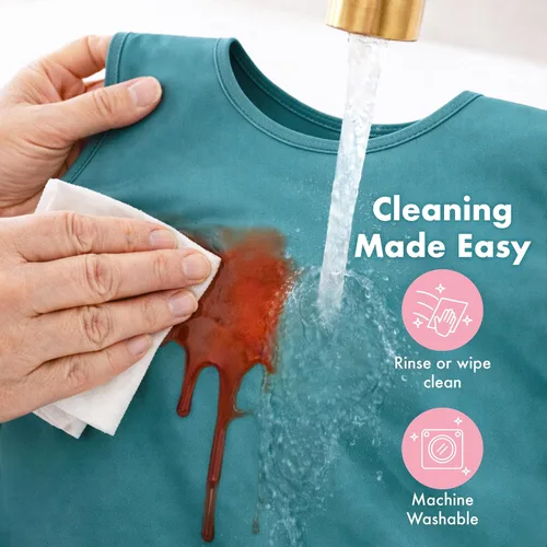 Miniatura 7 de BapronBaby Flutter Boho Floral Bapron – Babero más seguro sin lazo para el cuello para bebés y niños pequeños – Suave impermeable resistente a