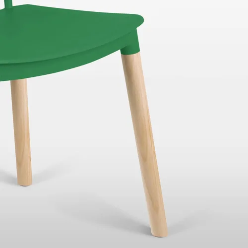 Miniatura 8 de DSW - Sillas de comedor de plástico modernas sin brazos con patas de madera para estar, dormitorio, cocina, comedor, sala de espera, restaurantes