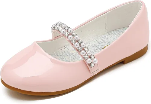 Parrosoo Zapatos de vestir para niñas, zapatos Mary Jane, zapatos de ballet, zapatos de tacón bajo para niña, escuela, princesa, zapatos de boda