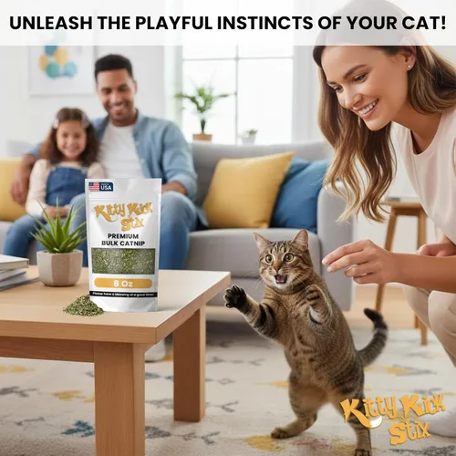 Miniatura 3 de Kitty Kick Stix Hierba gatera a granel de alta calidad fabricada en Estados Unidos, 100% natural, la mejor hierba gatera para gatos, pezón de gato