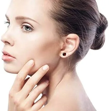 Miniatura 4 de Aretes de aro hexagonales con forma cuadrada de tortuga marrón para mujer, acero inoxidable chapado en oro de 14 quilates