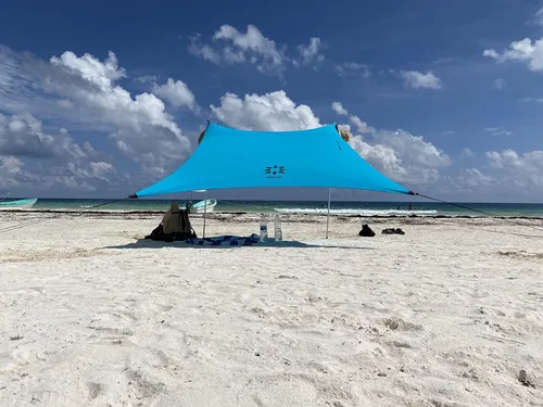 Miniatura 2 de Neso Tienda de campaña de playa portátil refugio solar con anclaje de arena, toldo ligero de sombra para playa, fácil instalación para salidas Verde