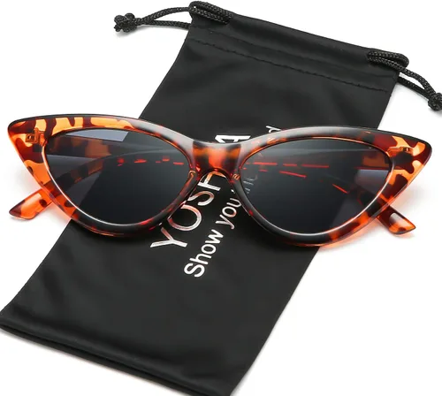 Miniatura 2 de Lentes de sol retro para mujer, con marco de plástico y diseño con estilo ojo de gato YOSHYA