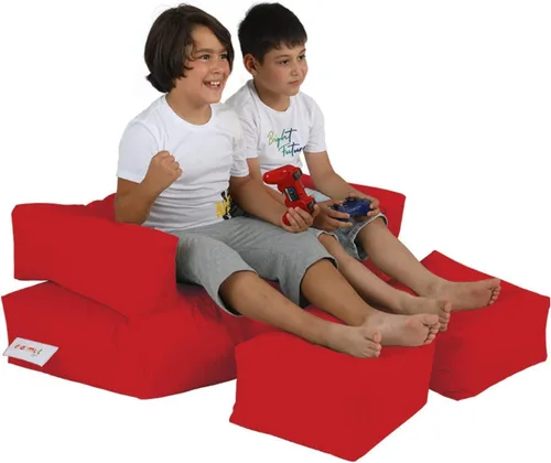 Miniatura 3 de WELL HOME MOBILIARIO & DECORACIÓN Sillón 2 pl + Puf Niños Rojo