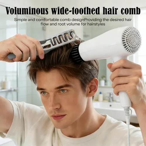 Miniatura 2 de Peine de textura para hombres y mujeres, peine voluminizador de dientes anchos para rizos, diseño plegable de viaje con estilo de flequillo de doble