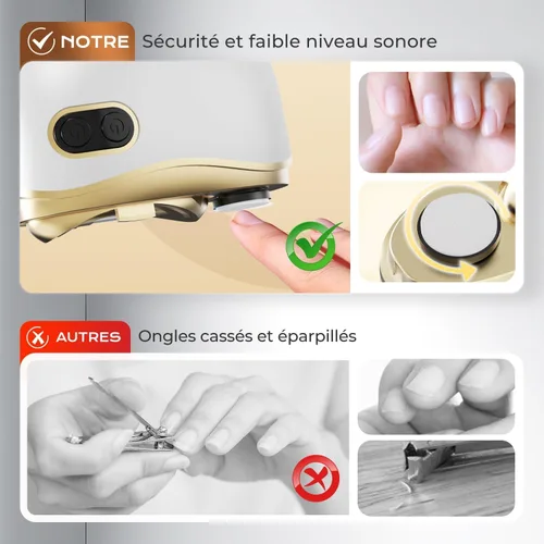 Miniatura 4 de Cortaúñas eléctrico, cortaúñas automático de pulido eléctrico, recortador de uñas multifuncional con 2 velocidades ajustables para personas mayores