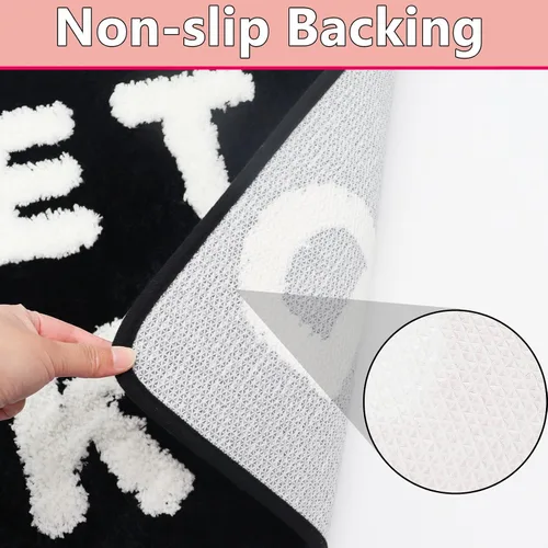 Miniatura 5 de Alfombra de baño divertida con texto en inglés «Get Naked», suave, antideslizante, bonita, divertida decoración de baño para dormitorio