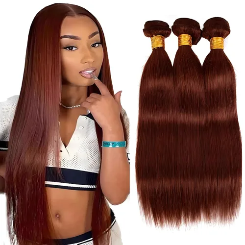 Miniatura 160 de Color 30 paquetes de cabello humano marrón onda del cuerpo paquetes 8 10 12 pulgadas brasileño virgen Remy extensiones de cabello humano doble trama
