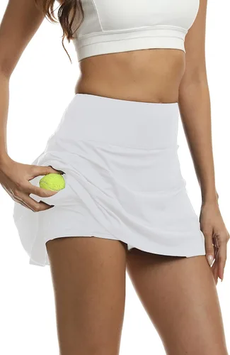 Miniatura 2 de Jhsnjnr Faldas de entrenamiento para mujer con pantalones cortos, falda de tenis plisada atlética de cintura alta