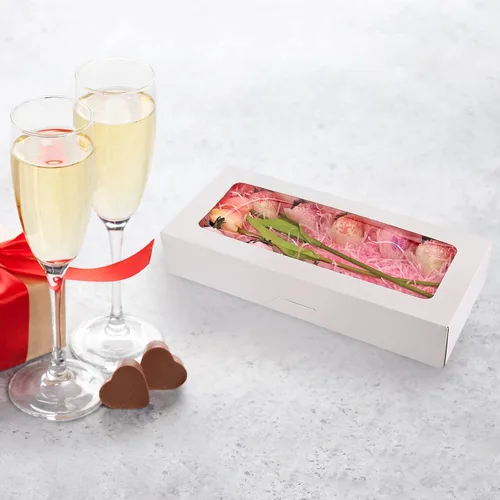 Miniatura 7 de RIFMEAE Paquete de 24 cajas de galletas de 14 x 6 x 2.5 pulgadas, cajas de panadería con ventana, cajas de fresas, cajas de golosinas emergentes