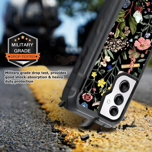 Miniatura 6 de Funda compatible con Samsung Galaxy A14 5G con protector de pantalla [resistente a prueba de golpes] bonita funda protectora floral para Samsung