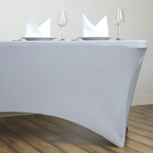 Miniatura 2 de Balsa Circle Mantel rectangular de elastano elástico de 6 pies, color beige, para decoración de bodas, fiestas, comedor
