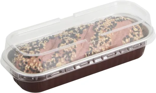 Miniatura 2 de Restaurantware - Mini moldes para pasteles de 6.8 onzas, 6.5 x 2.6 x 1.2 pulgadas, 100 tazas redondas para hornear, desechables, con tapas de Café