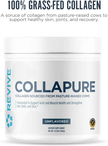 Miniatura 4 de Revive MD CollaPURE - Péptidos de colágeno en polvo para mujeres y hombres, sin sabor, suplementos de colágeno alimentados con pasto tipo I y tipo