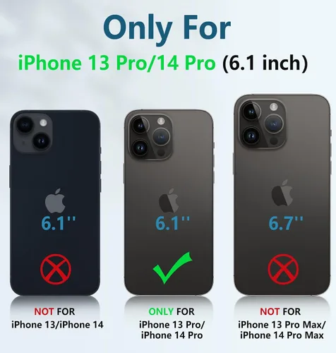 Miniatura 2 de FNTCASE Funda para iPhone 14-Pro: Fundas para iPhone 13 Pro Funda de protección de grado militar a prueba de caídas con soporte TPU resistente